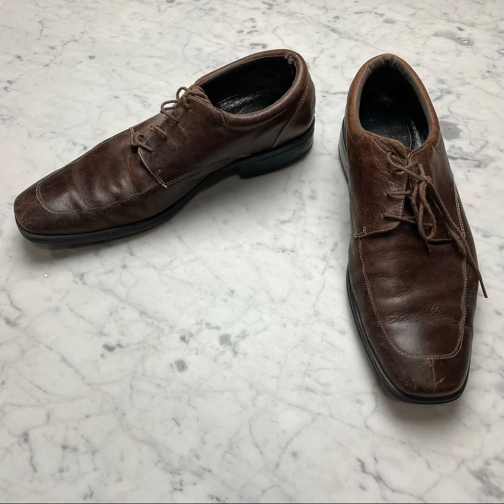 Rockport Dark Brown Leather Men's Dress Work Lace-Up Shoes